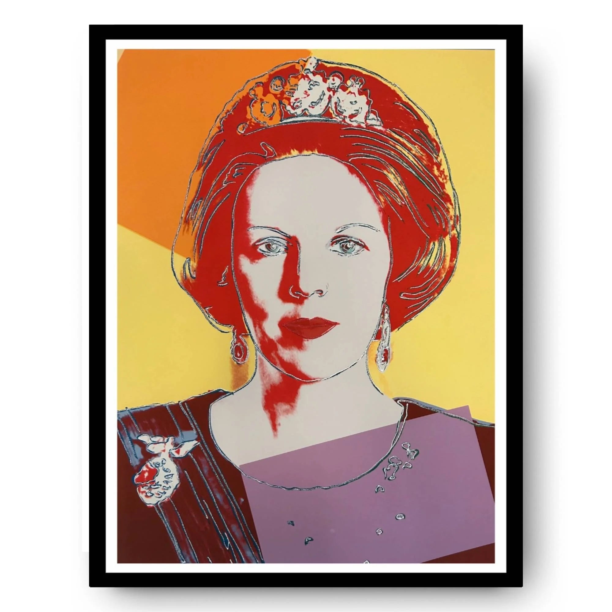 ANDY WARHOL “Queen Beatrix Netherlands" #341– Trial Proof Yellow Orange